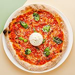 Burata pomodoro pizza